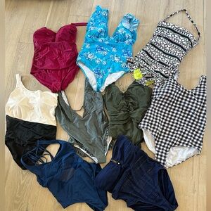 NINE bathing suits, size 16